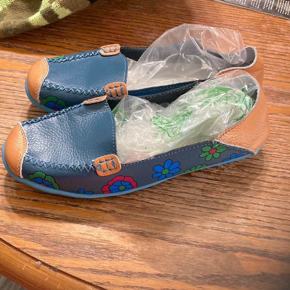 Venus Celia leather flat casual peas shoes loafers walking shoes 42